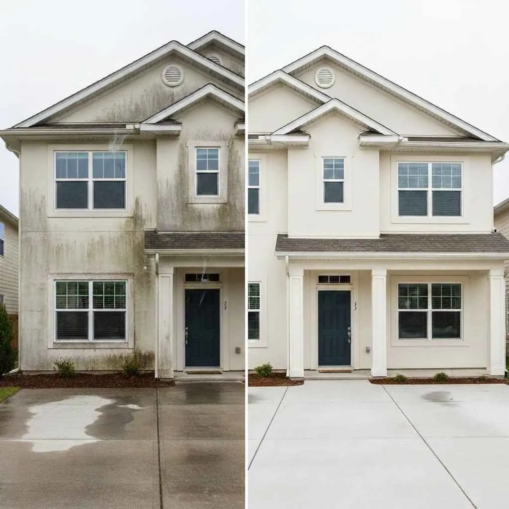  home exterior before and after professional pressure washing